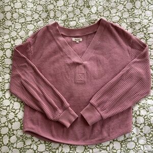 Madewell Dusty Rose Waffle Knit Sweater